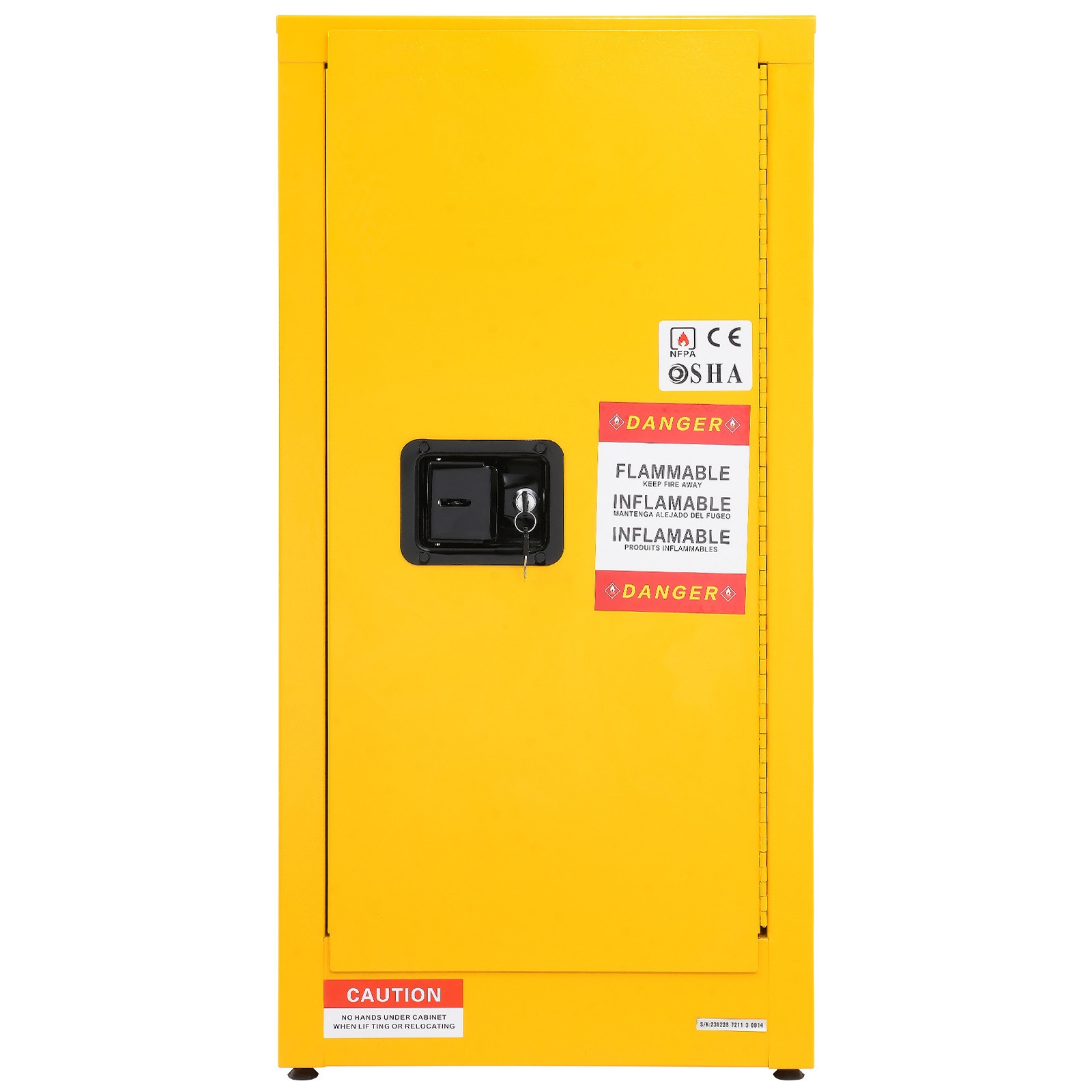 Flammable Storage Cabinet Galvanized Steel Safety Unit With Shelf_voghion.com